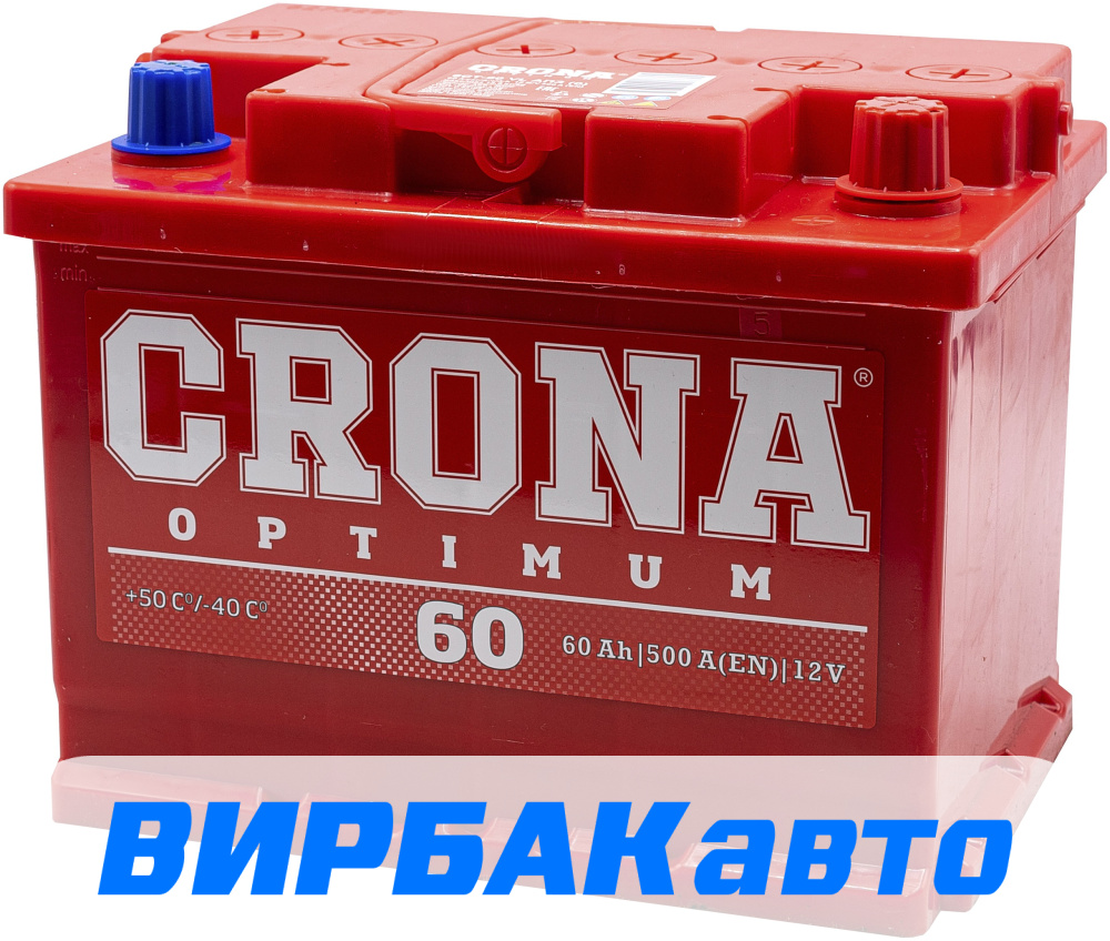 Купить Аккумулятор CRONA 60 Ач 500 А прямая полярность, клемма стандартная,  цены в Пятигорске — интернет-магазин VIRBACauto